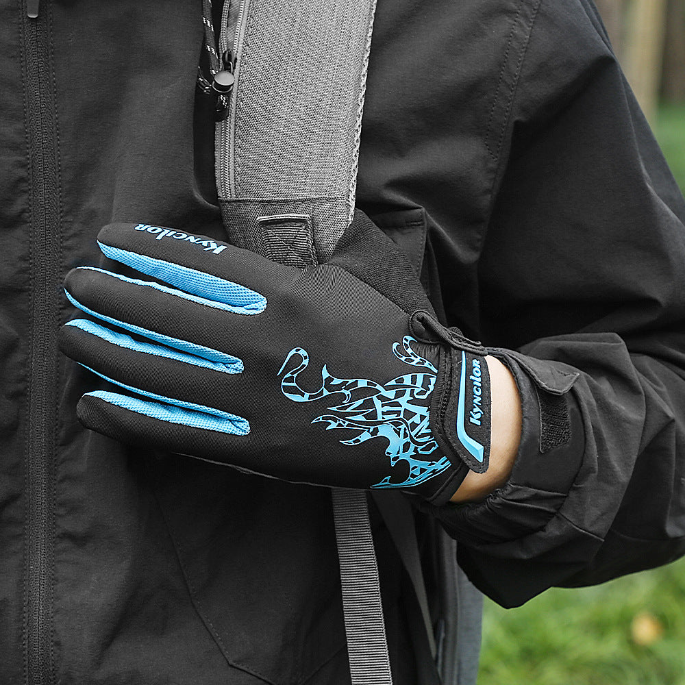Spring and Autumn Men's and Women's Sports Riding Fitness Touch Screen Long Finger Outdoor Mountain Bike Gloves