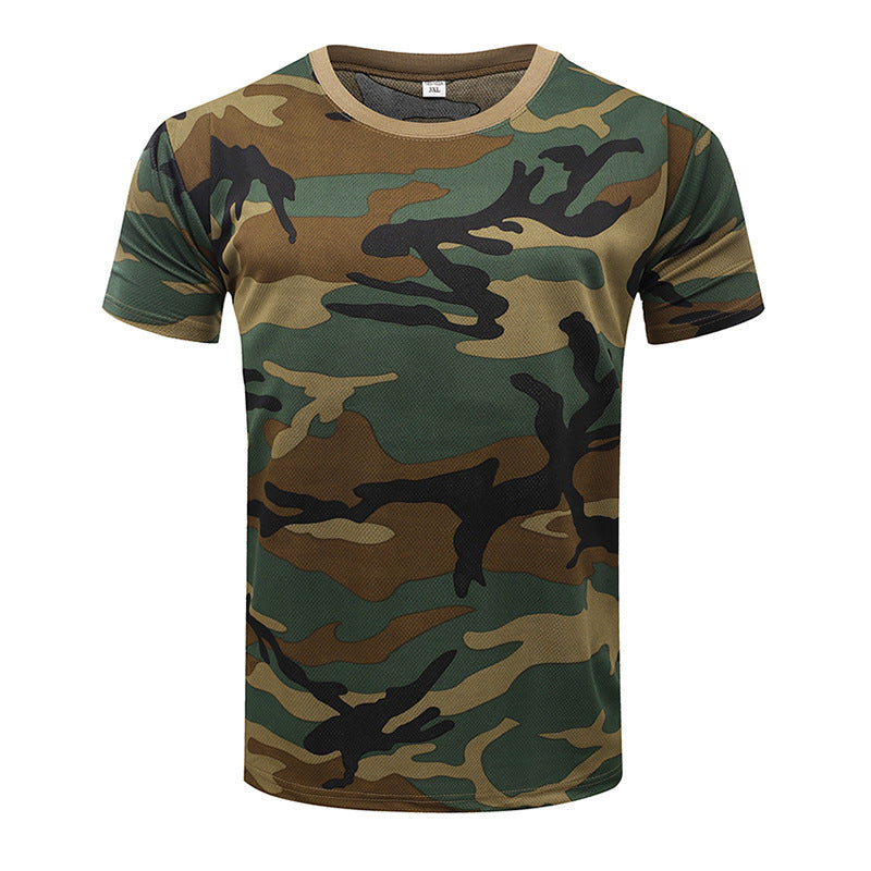 Outdoor camouflage clothing short sleeved men's summer quick drying sports T-shirt outdoor physical training clothing tactical T-shirt