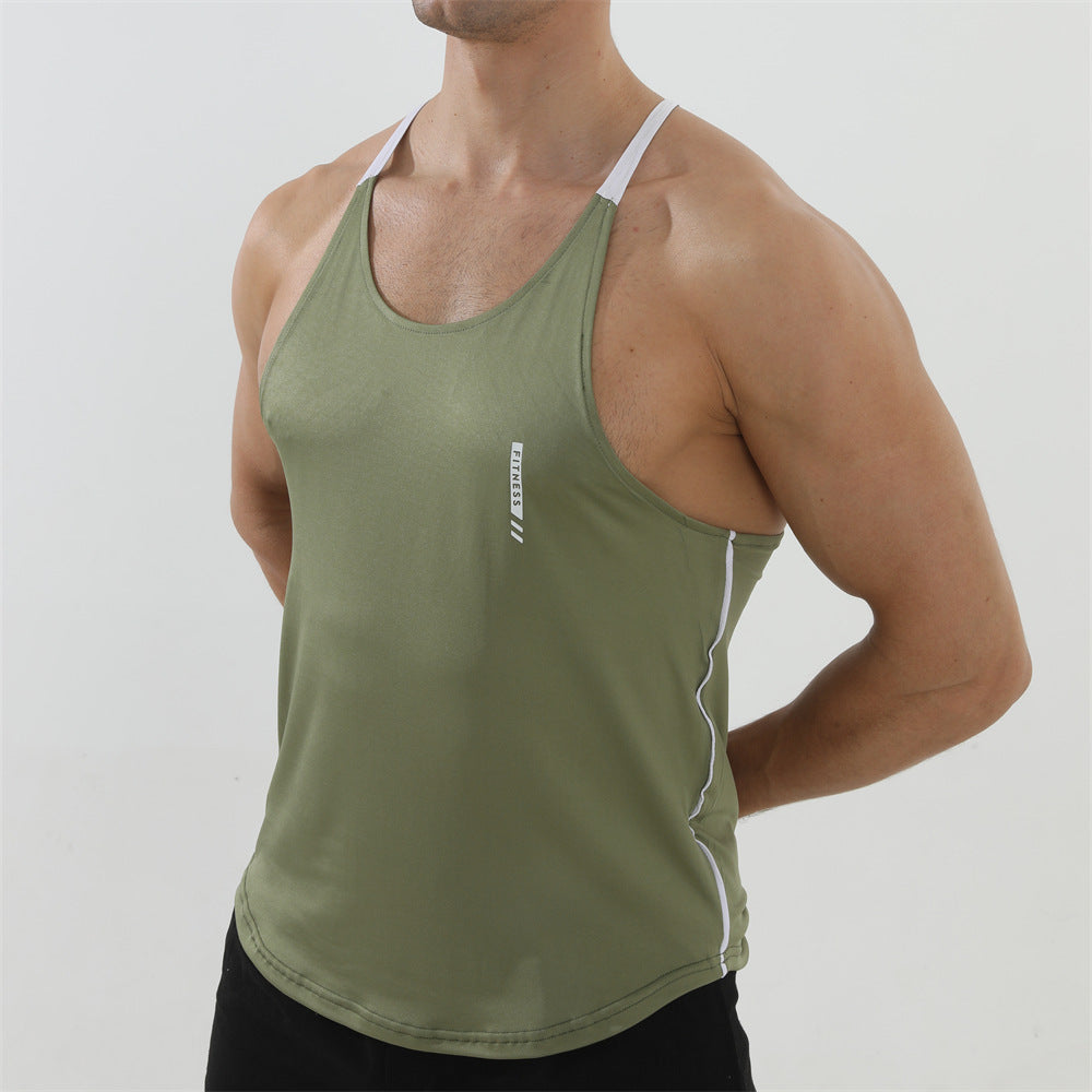 Men's Sleeveless Quick-Dry Vest for Sports Muscle Show, Casual Outdoor Wear