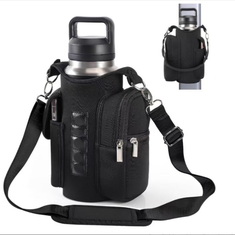 Fitness Magnetic Sports Water Bottle Bag Cup Sleeve, Diving Material, Portable Insulated Crossbody, Large Capacity Cup Sleeve