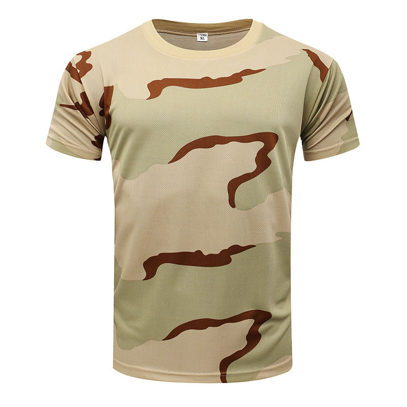 Outdoor camouflage clothing short sleeved men's summer quick drying sports T-shirt outdoor physical training clothing tactical T-shirt