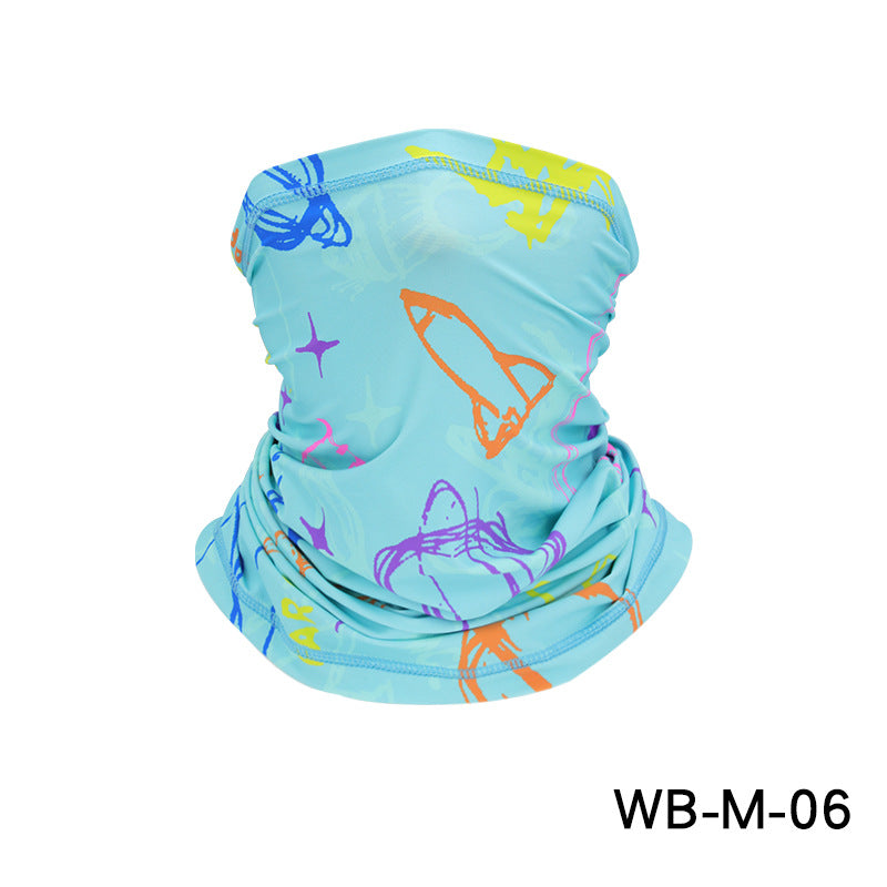 Multifunctional Ice Silk Printing Outdoor Cycling Fishing Head Cover Scarf Sports Seamed Magic Head Scarf