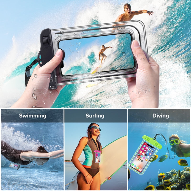 INIU IP68 Universal Waterproof Phone Case Water Proof Bag Mobile Phone Pouch PV Cover For iPhone 12 11 Pro Max Xs Xiaomi Samsung