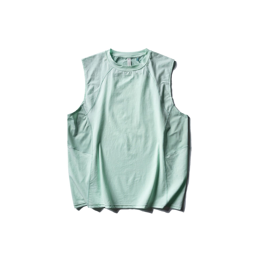 Color-block Quick-dry Sleeveless Vest for Men, Loose Fit Outdoor Sports Top