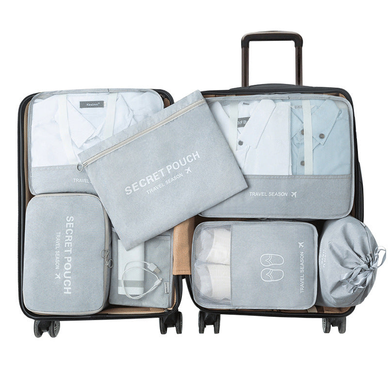 7PCS travel storage bag set, lipstick, makeup, washing, digital folding and organizing bag, bundle mouth luggage bag