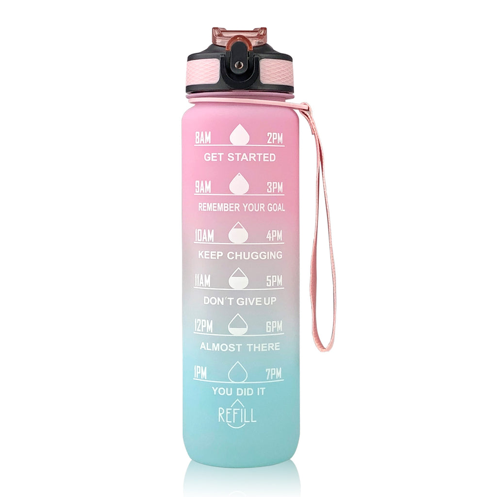 Sports Straw Water Cup Tritan Gradient Bounce Cover Water Bottle Space Cup Outdoor Water Bottle Travel Cup