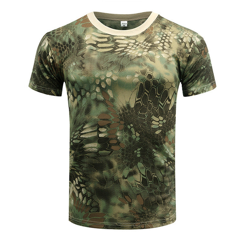 Outdoor camouflage clothing short sleeved men's summer quick drying sports T-shirt outdoor physical training clothing tactical T-shirt