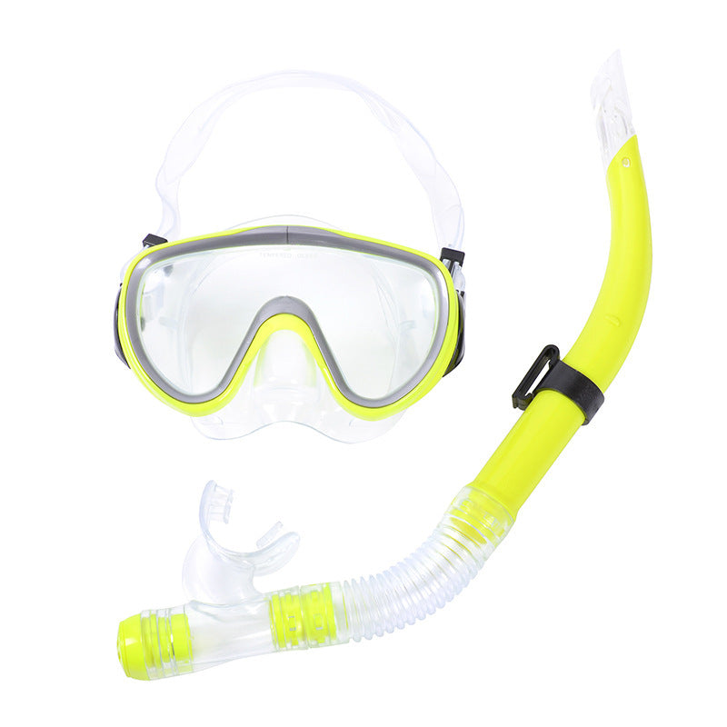 One-Piece Large Frame Diving Goggles Mask Semi-Dry Snorkel