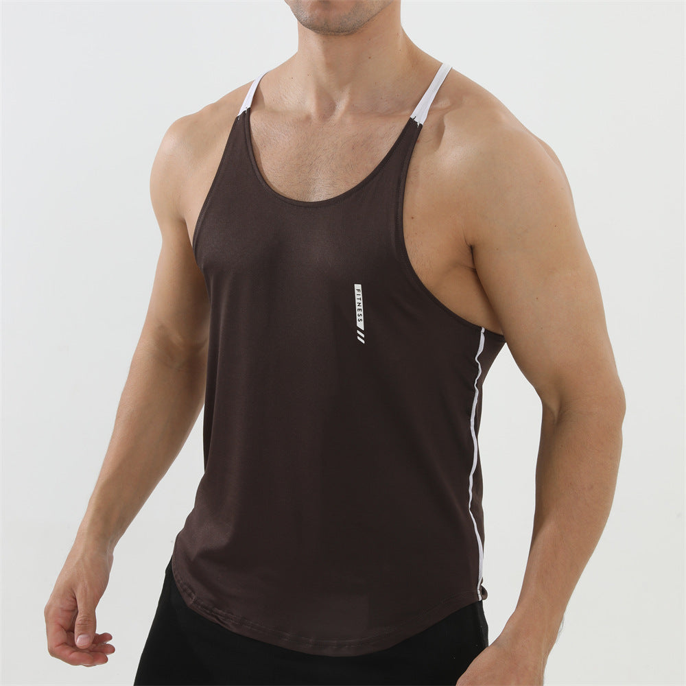 Men's Sleeveless Quick-Dry Vest for Sports Muscle Show, Casual Outdoor Wear