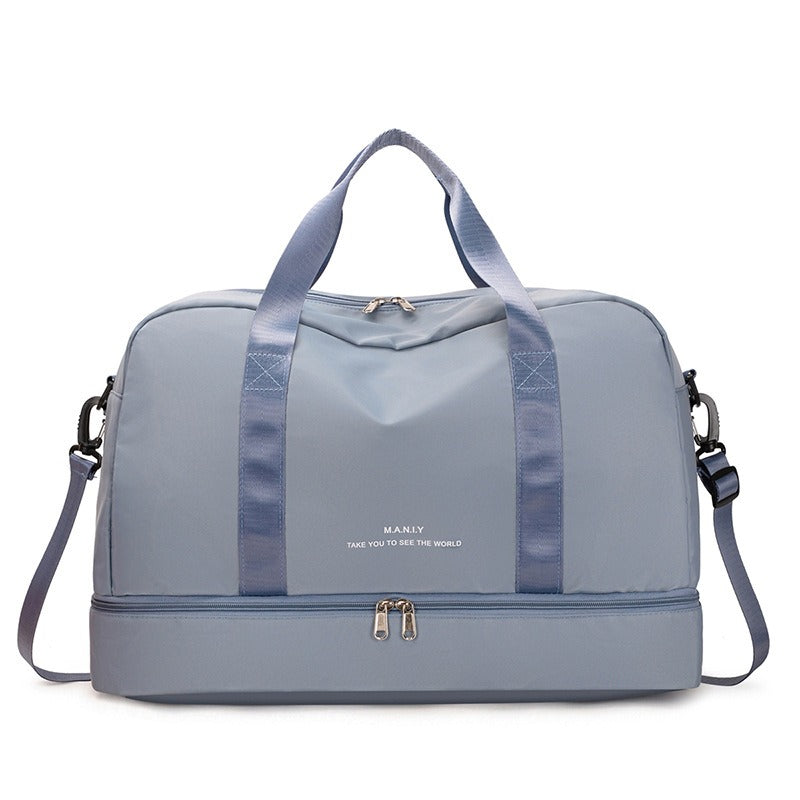 New Portable Waterproof Travel Bag Short Distance Business Trip Oblique Straddle Bag Dry Wet Separation Yoga Fitness Bag Women's Shoulder Bag