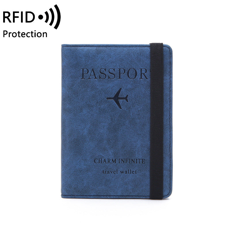 Printed Leather Goods New Fashion Short Wallet Anti-Degaussing Multi-Function RFID Travel Passport Bag Document Holder