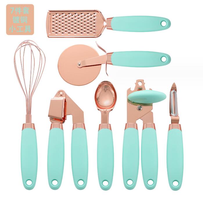 Zestaw 7 akcesoriów kuchennych – miedziany Rose Gold
