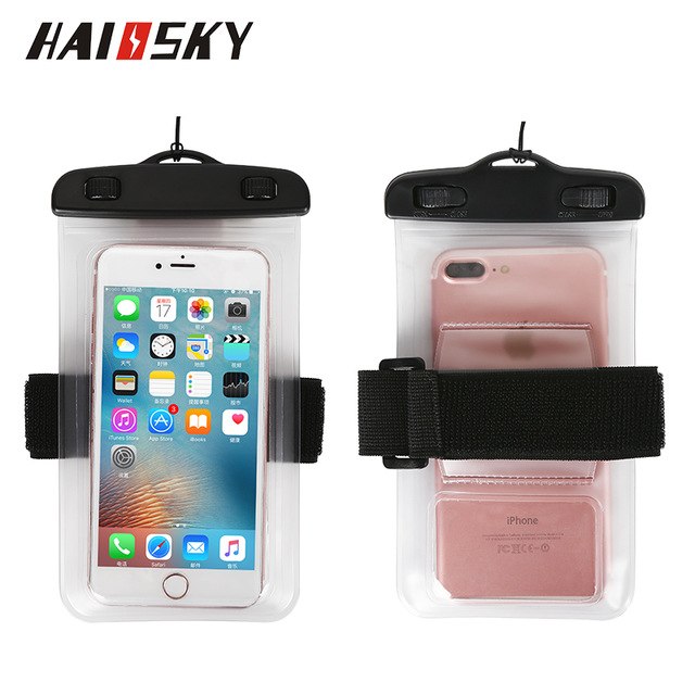 6.0 Universal Waterproof Phone Case Arm Band Bag For iPhone X XS Max 6 7 8 Plus Xiaomi mi6 Huawei Mate 20 Swim Water proof Cover