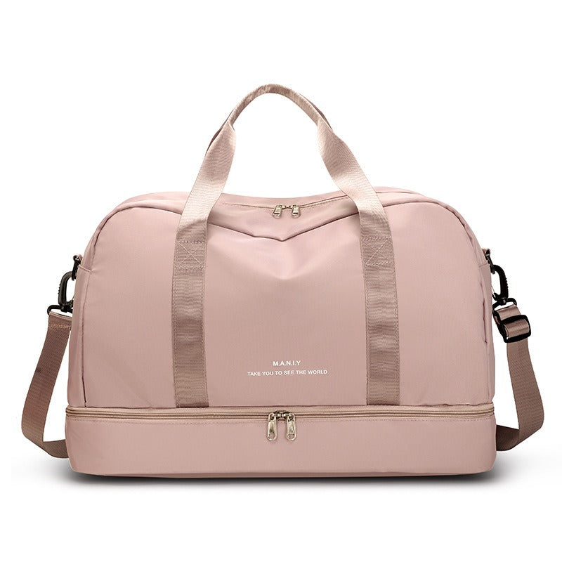 New Portable Waterproof Travel Bag Short Distance Business Trip Oblique Straddle Bag Dry Wet Separation Yoga Fitness Bag Women's Shoulder Bag