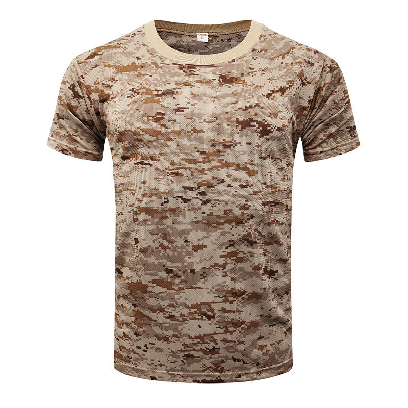 Outdoor camouflage clothing short sleeved men's summer quick drying sports T-shirt outdoor physical training clothing tactical T-shirt