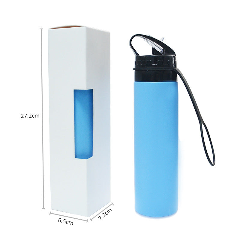Składana butelka silikonowa 600 ml – rower, outdoor, sport