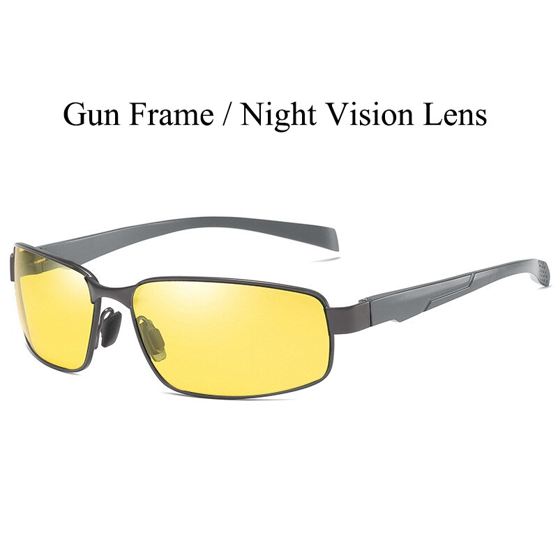 Aluminum Sunglasses Men Outdoor Sports Driving Polarized Sun Glasses UV400 Anti-UV Male Rectangle With Anti-skid Belt