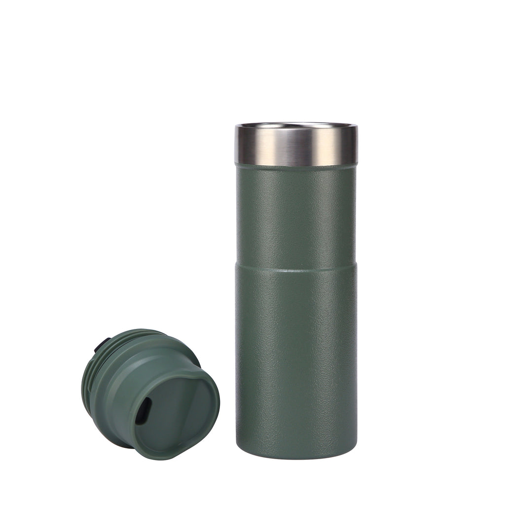 Stainless Steel Vacuum Cup Simple Portable Solid Color Flip Lid Cup Outdoor Hiking Cycling Sports Cup