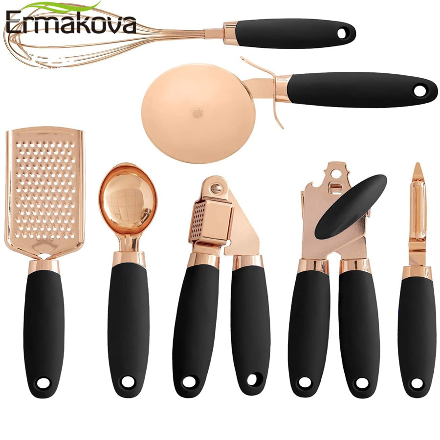Zestaw 7 akcesoriów kuchennych – miedziany Rose Gold
