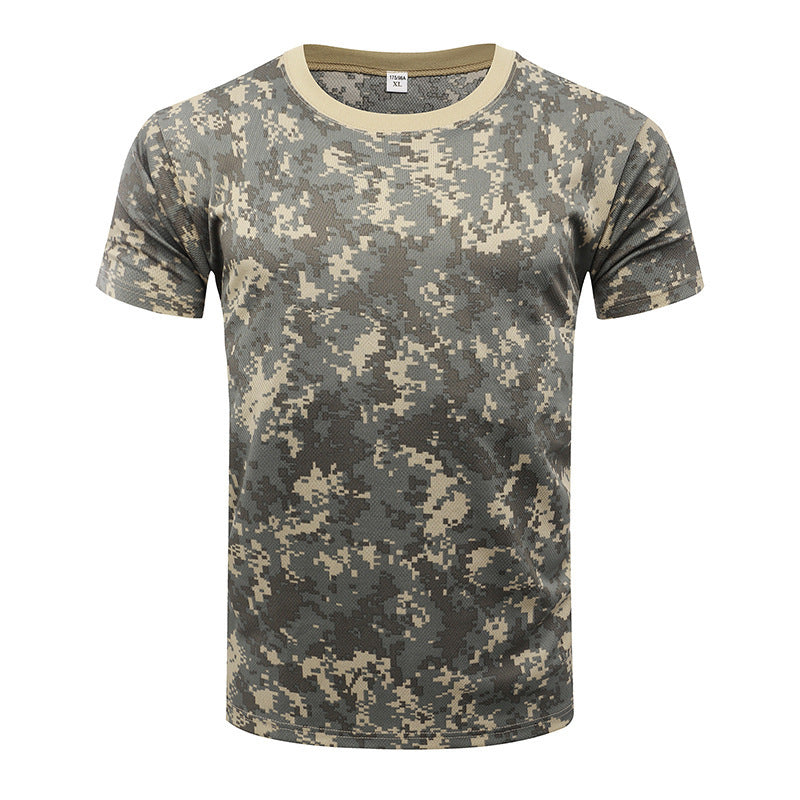 Outdoor camouflage clothing short sleeved men's summer quick drying sports T-shirt outdoor physical training clothing tactical T-shirt