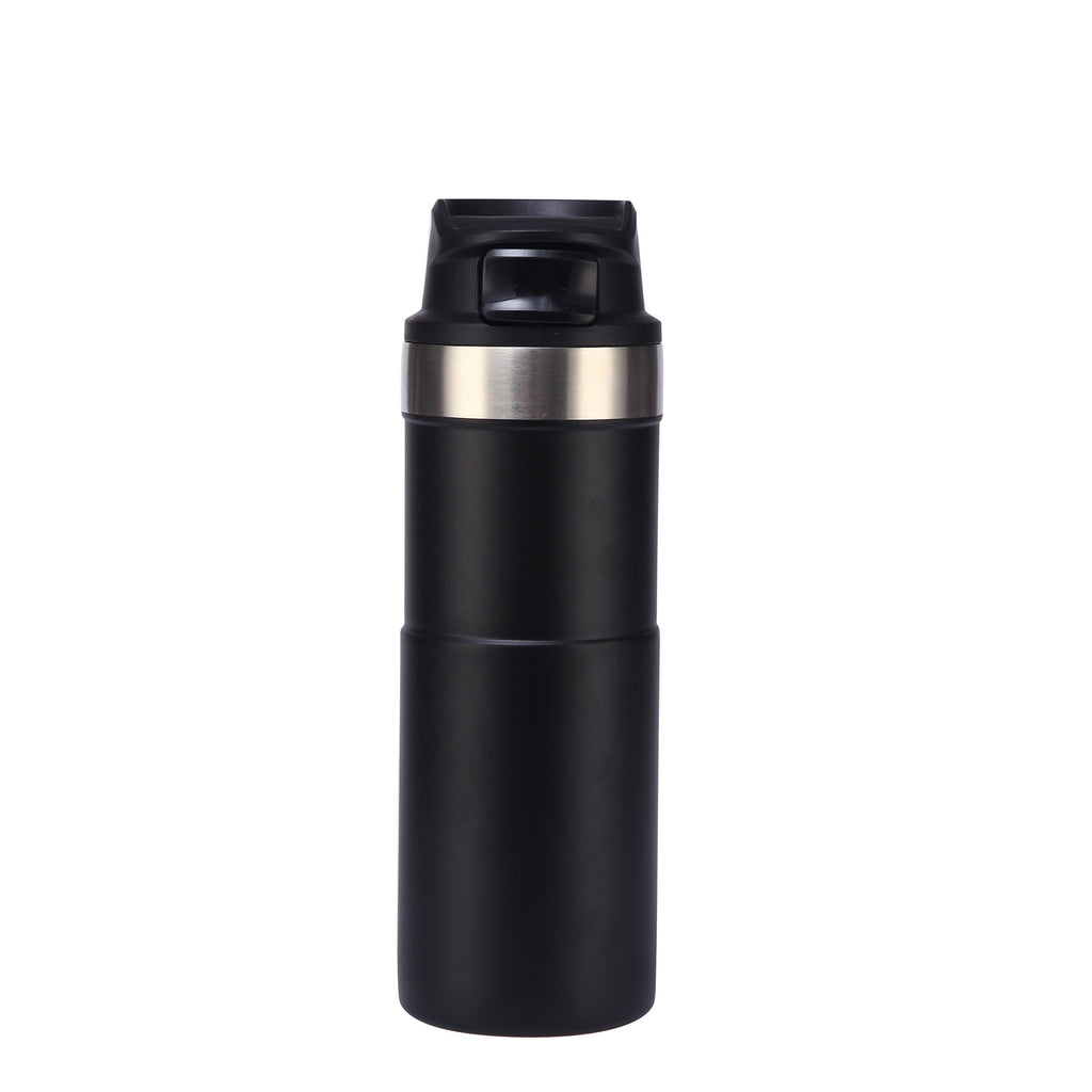 Stainless Steel Vacuum Cup Simple Portable Solid Color Flip Lid Cup Outdoor Hiking Cycling Sports Cup